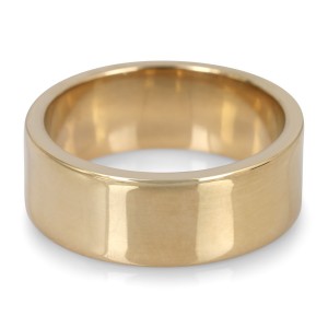 14K Gold Jerusalem-Made Traditional Jewish Flat-Sided Wedding Ring (8 mm) Jewish Jewelry