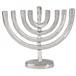 Yair Emanuel Anodized Aluminum Classic Menorah - Silver Menorahs & Hanukkah Candles