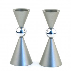 Small Shabbat Candlesticks with Ball Shaped Center Jewish Occasions