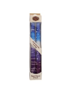 Wax Shabbat Candles by Galilee Style Candles in Blue and Purple Candles