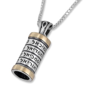 Cylinder Pendant with the 12 Names of the Archangels Jewish Jewelry
