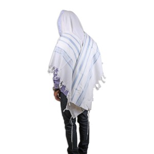 Talitnia Light Blue and Silver Gilboa Traditional Tallit Default Category