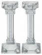 Crystal Shabbat Candlesticks with Decorative Pillars in 18.5cm